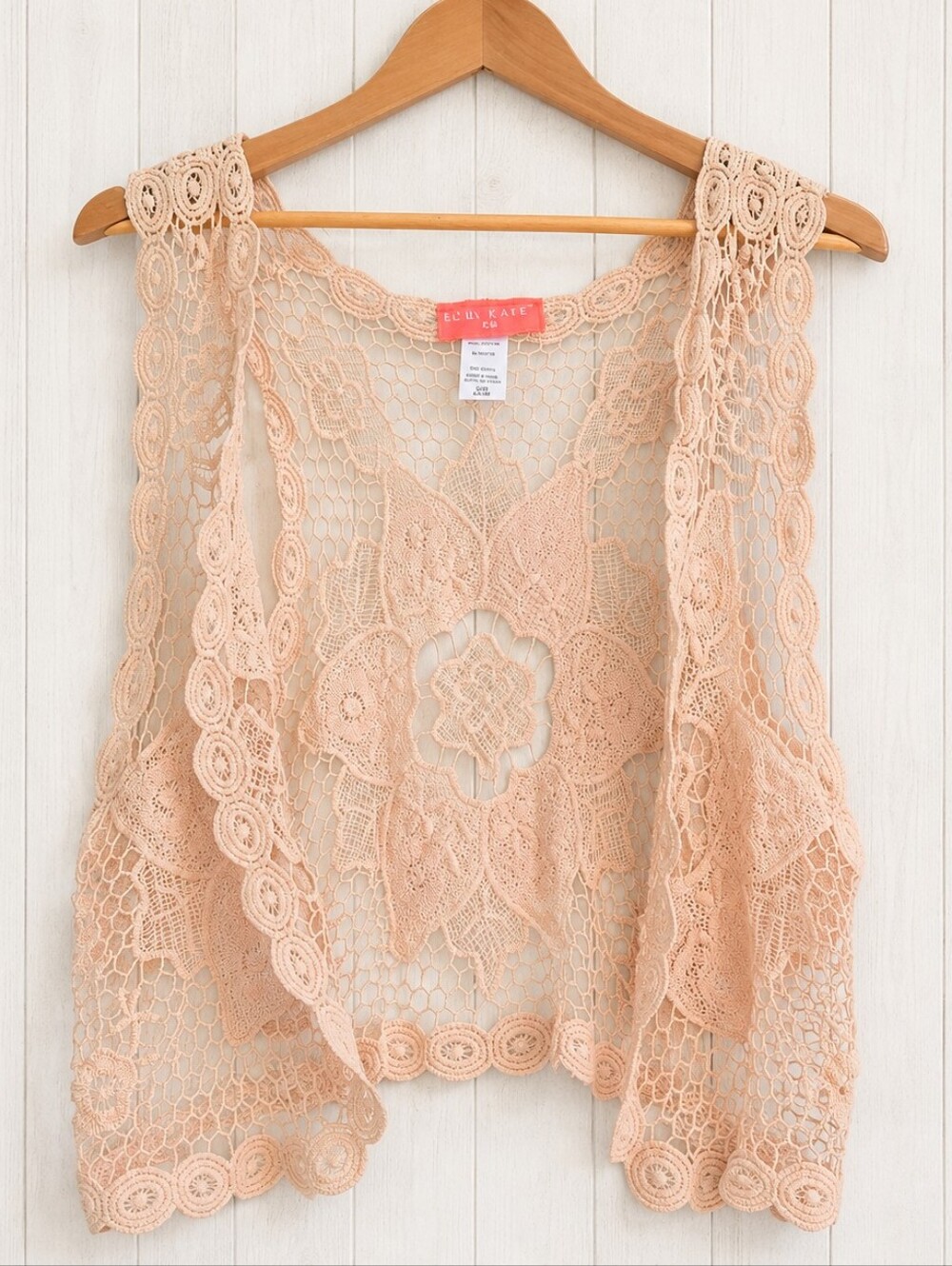Soul Cake Crochet Lace Open Vest Size S/M